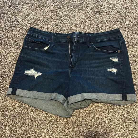 Dark jean shorts distressed size 12/31 Universal Thread high rise midi - Picture 1 of 3